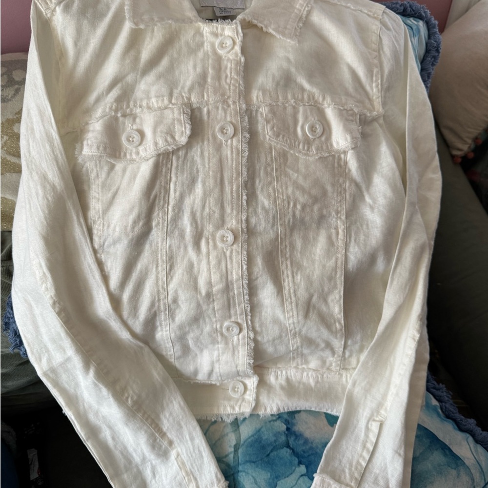 NWT Tommy Bahama White Button-Up Linen Jacket Sz Small